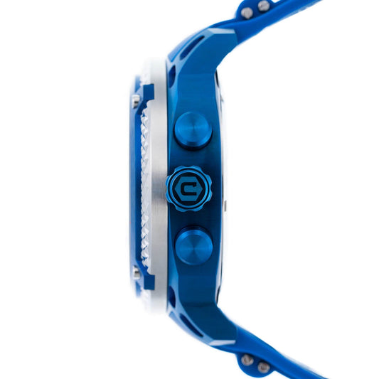 Cobalt Men's 52mm Striker Quartz Chronograph Silicone Strap Watch - Blue
