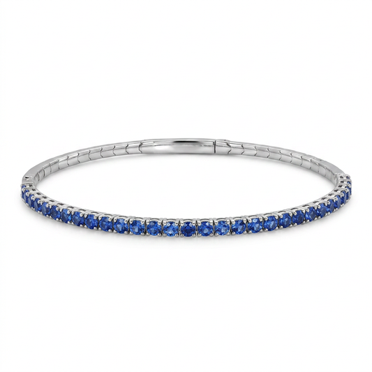Sabrina Designs 14K Gold Blue Sapphire Flex Bangle Bracelet