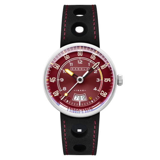 Cadola Men's 44mm RPM Automatic Leather Strap Watch