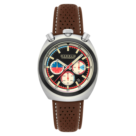 Cadola Men's 42mm Testa Di Toro Quartz Chronograph Leather Strap Watch
