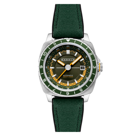 Cadola Men's 41mm Overdrive Automatic Canvas & Silicone Strap Watch