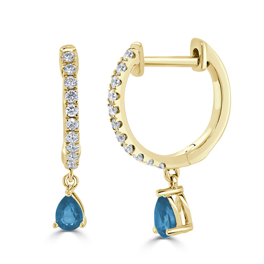 Sabrina Designs 14K Gold Diamond & Gemstone Charm Hoop Earrings