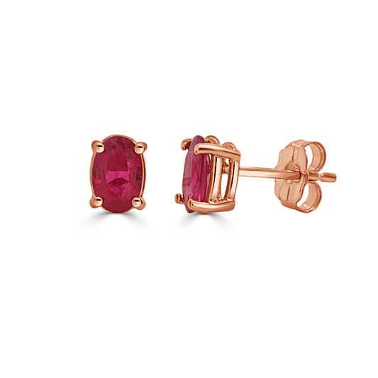 Sabrina Designs 14K Gold Ruby Oval Stud Earrings