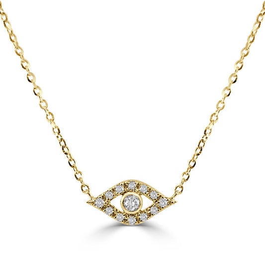 Sabrina Designs 14K Gold 0.08ctw Diamond Evil Eye Necklace