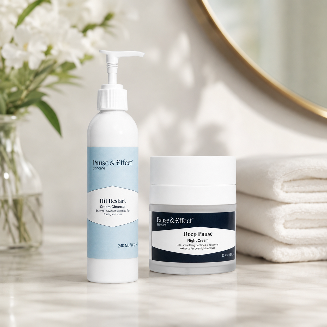 Pause & Effect™ Bedtime Cream Cleanser & Night Cream Duo