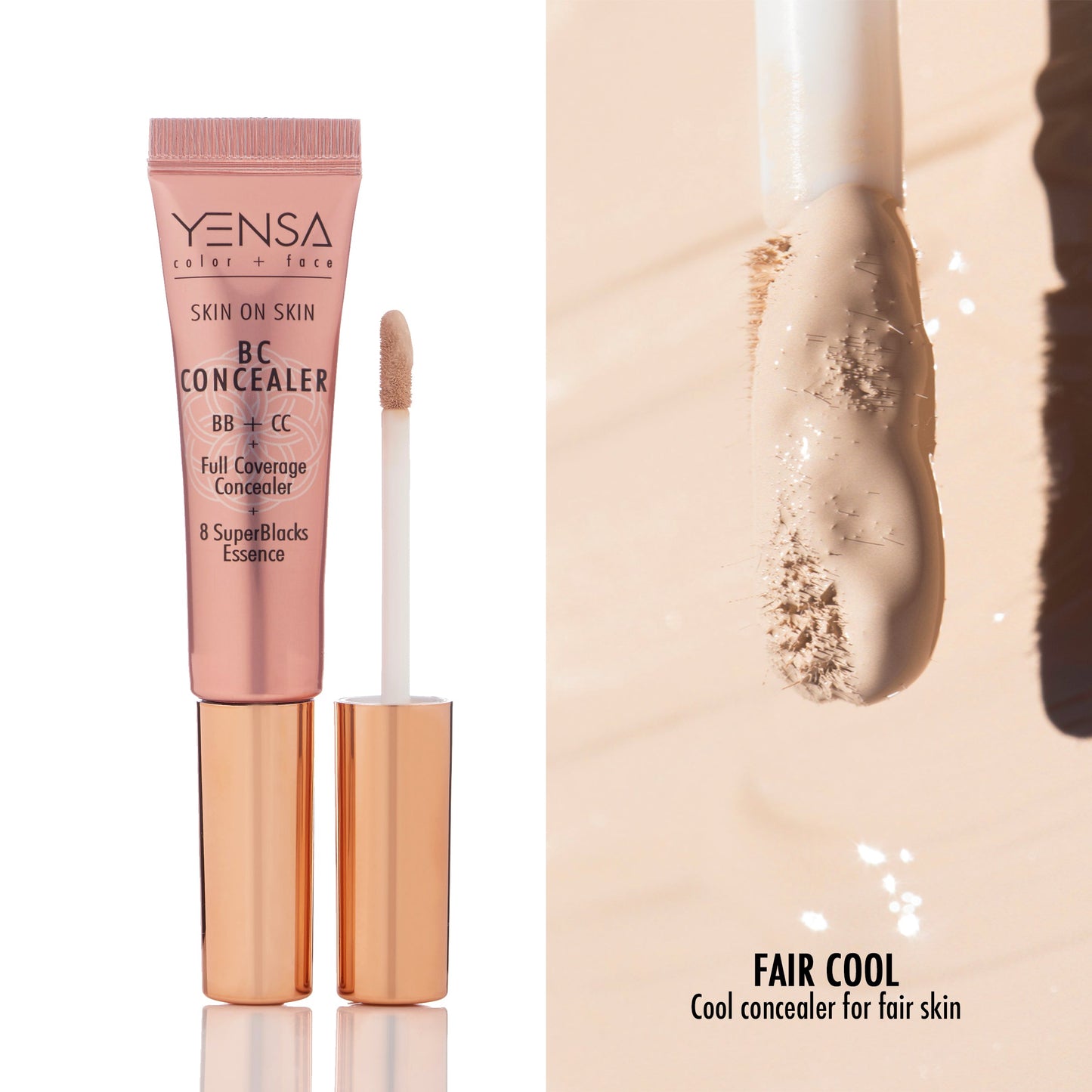 YENSA Skin On Skin BB & CC Full Coverage Hyaluronic Serum Concealer 0.34oz