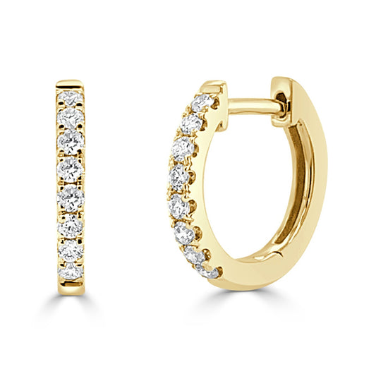 Sabrina Designs 14K Gold 0.29ctw Diamond Huggie Hoop Earrings