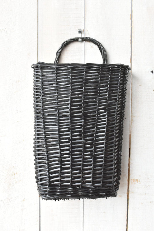 11" x 17" Wicker Basket w/Handle BLACK