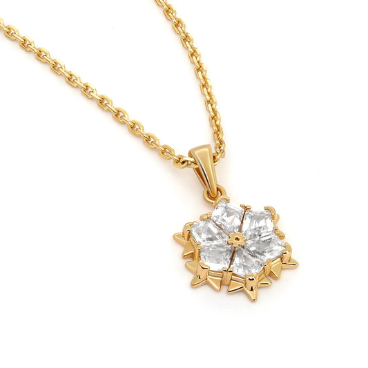 TRYNDI 18K Gold Plated "Dazzling Star" Swarovski Crystal Necklace