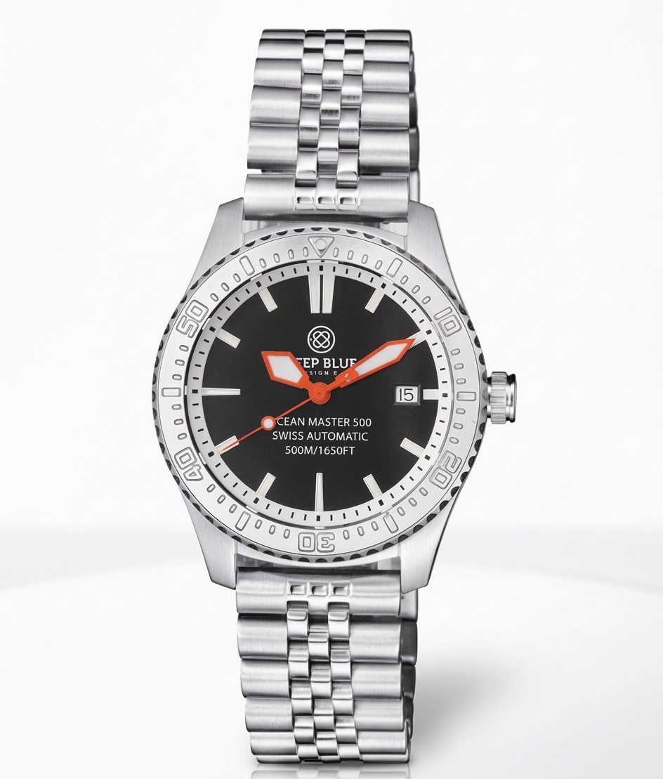 Deep Blue 40mm Ocean Master 500 Swiss Automatic Stick Marker