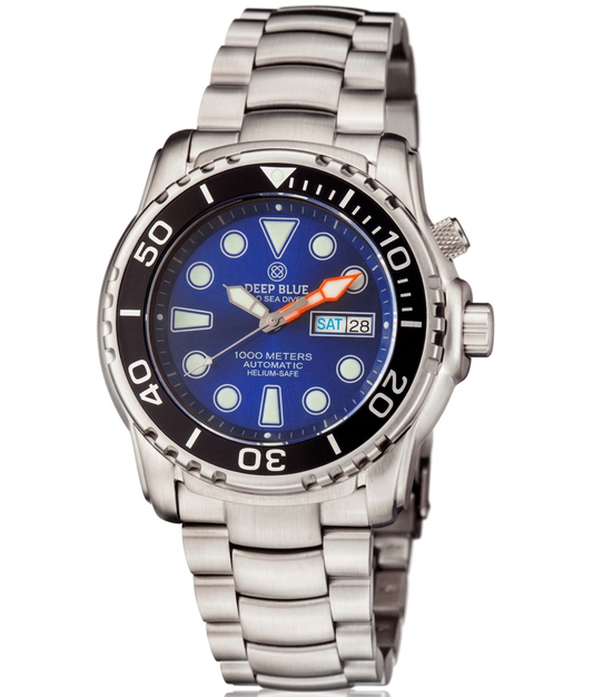 Deep Blue 44mm Pro Sea Diver II Automatic Ceramic Bezel Bracelet Watch