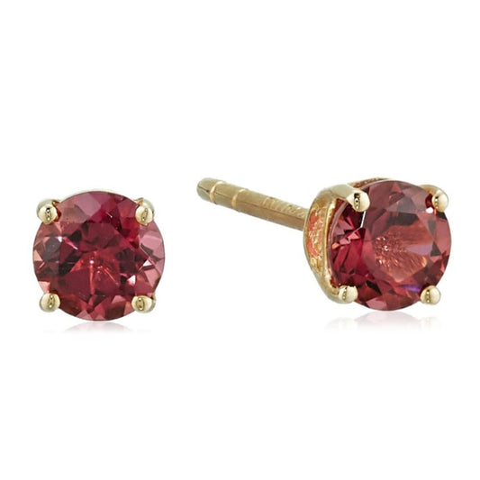 Gilded Lane 10K Gold 4mm Round Gemstone Stud Earrings