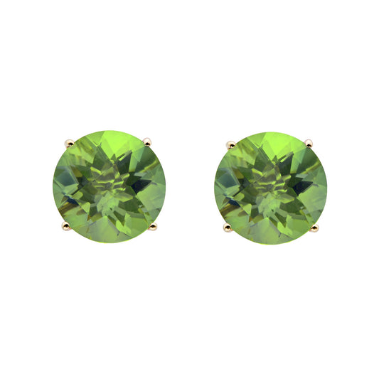 Gilded Lane 14K Gold 8mm Round Gemstone Stud Earrings