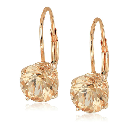 Gilded Lane 10K Gold 7mm Round Gemstone Drop Earrings