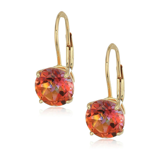 Gilded Lane 10K Gold 7mm Round Gemstone Drop Earrings