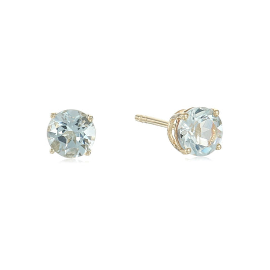 Gilded Lane 10K Gold 5mm Round Gemstone Stud Earrings