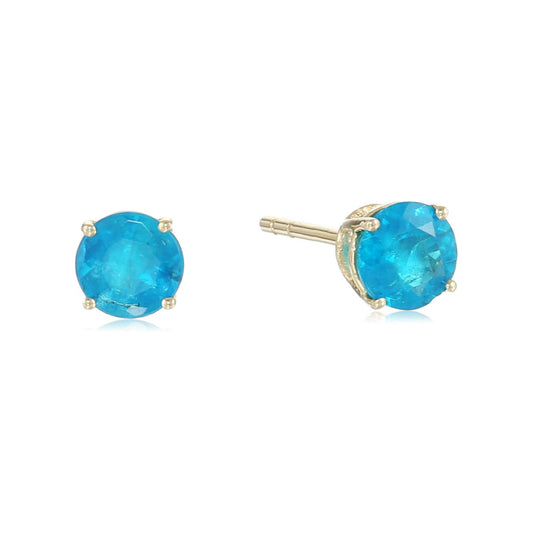 Gilded Lane 10K Gold 5mm Round Gemstone Stud Earrings