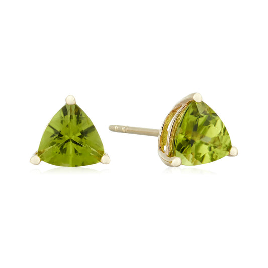 Gilded Lane 10K Gold 6mm Trillion Gemstone Stud Earrings