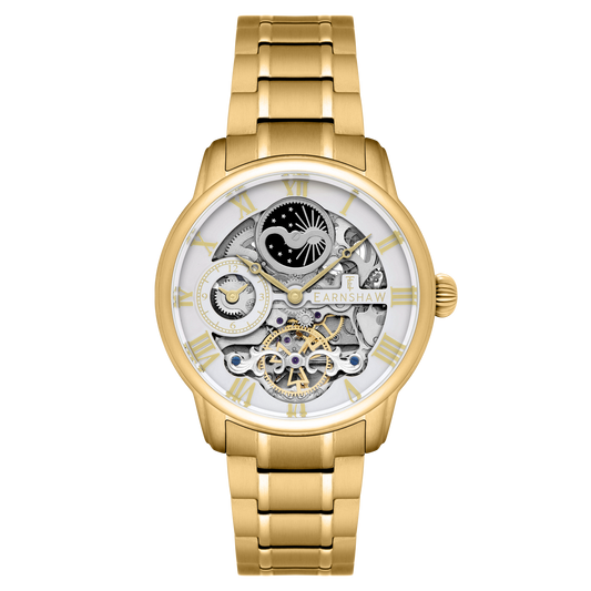 Thomas Earnshaw Men's 44mm Longitude Automatic Moonphase Skeletonized Bracelet Watch