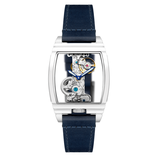 Thomas Earnshaw Men's 36mm Wolver Bridge Mechanical Barrel Case Leather Strap Watch