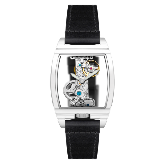 Thomas Earnshaw Men's 36mm Wolver Bridge Mechanical Barrel Case Leather Strap Watch