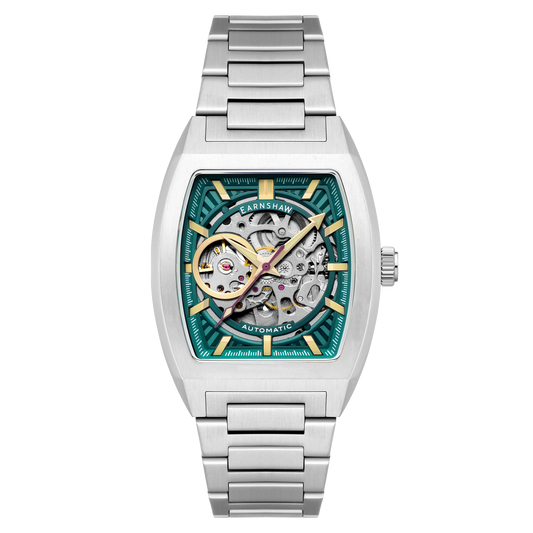 Thomas Earnshaw Men's 40mm Wellington Automatic Skeletonized Tonneau Bracelet Watch