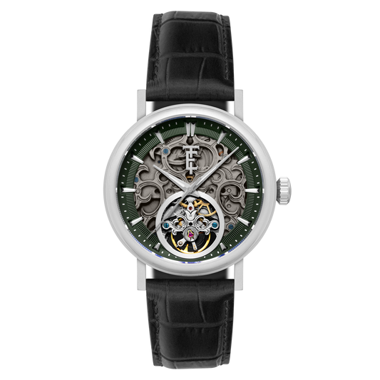 Thomas Earnshaw Men's 43mm Beaufort Automatic Skeletonized Dial Leather Strap Watch