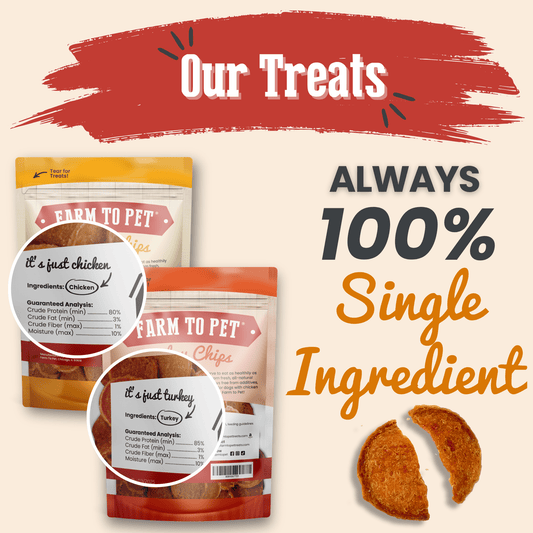 Farm To Pet Single-Ingredient Turkey & Chicken Chip Dog Treat Duo