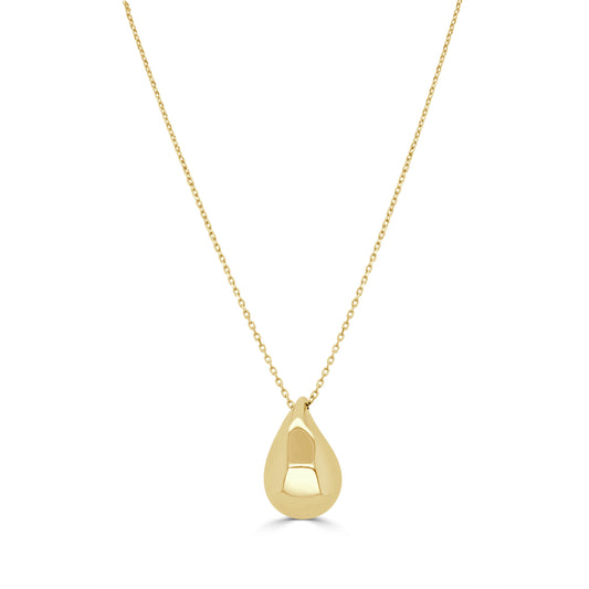 14K Italian Gold Raindrop Pendant Necklace