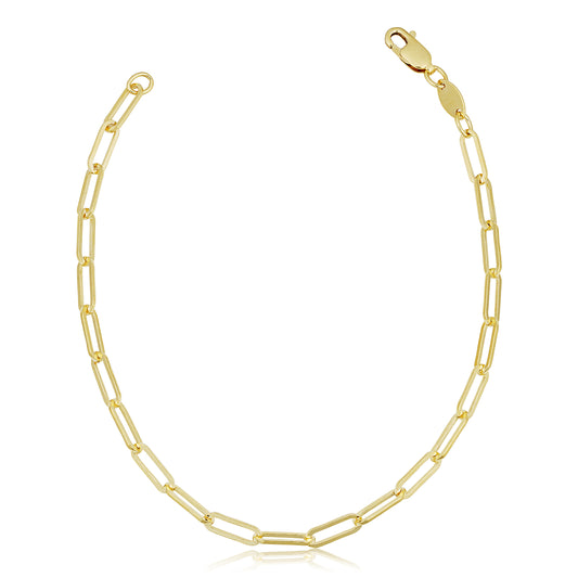 14K Italian Gold Paperclip Link Chain 10" Anklet