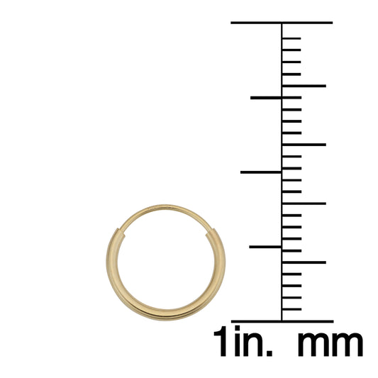 14K Italian Gold Endless Hoop Earrings