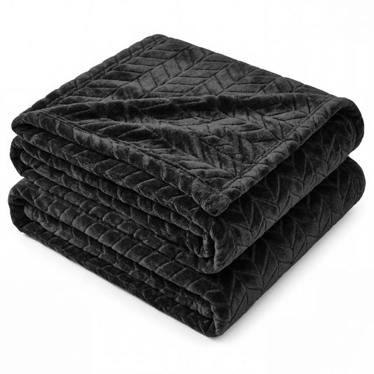 Superior "Hope" Textured Chevron and Herringbone
Pattern Fleece Blanket