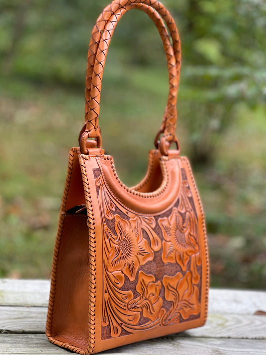 ALLE Handbags Baaly Hand Tooled Leather Hobo Bag