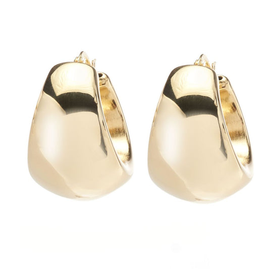 Toscana Italiana 18K Gold Plated Polished Tapered Hoop Earrings