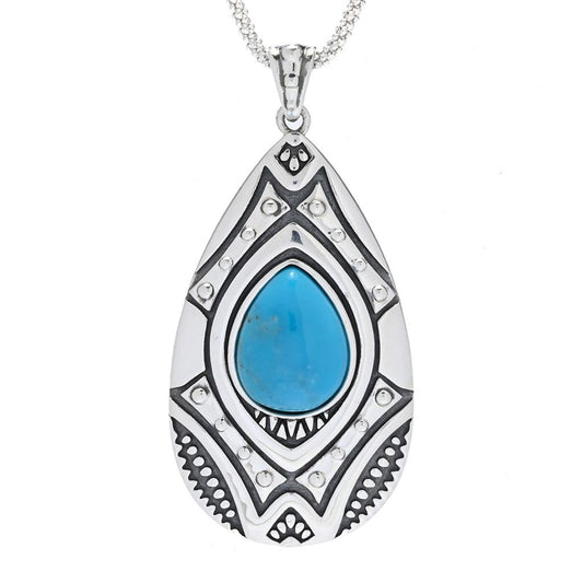 Southwest Elements Sterling Silver Kingman Turquoise Pendant