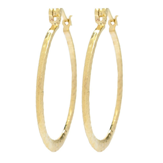 Passport to Turkey Gold Plated Hammered Graduated Hoop Earrings