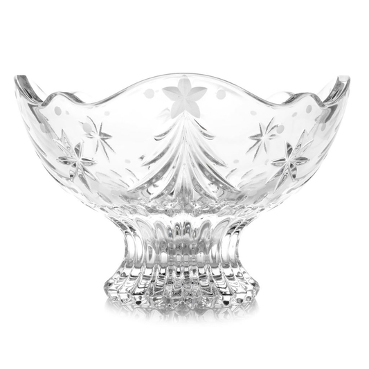 Waterford Crystal Christmas Nights 6" Scalloped Edge Footed Bowl
