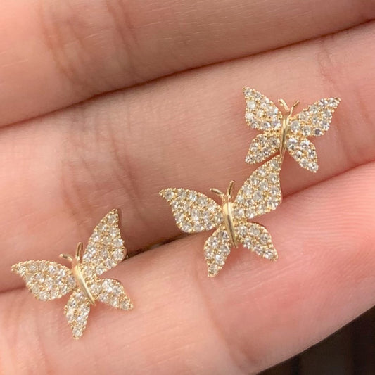 Sabrina Designs 14K Gold 0.38ctw Diamond Butterfly Stud Earrings