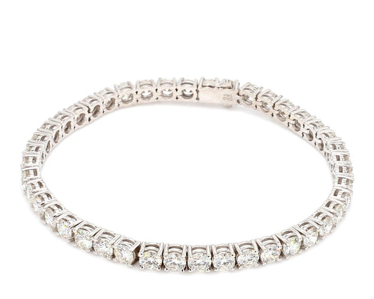 Peace Jewelers 14K Gold Round Lab-Grown Diamond Tennis 7" Bracelet