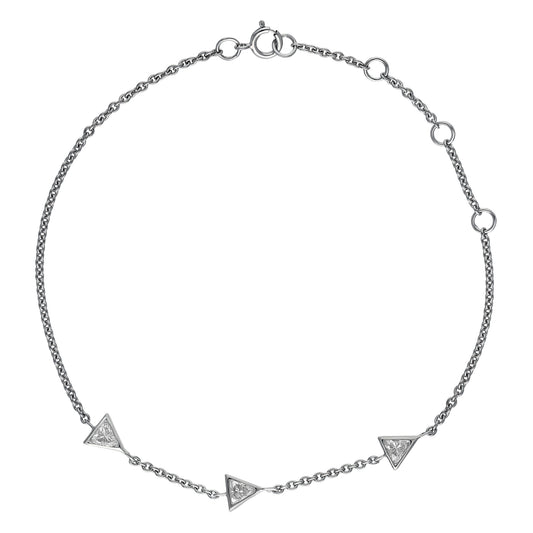 Peace Jewelers 14K Gold Lab-Grown Diamond Triple Station Adjustable Chain Bracelet