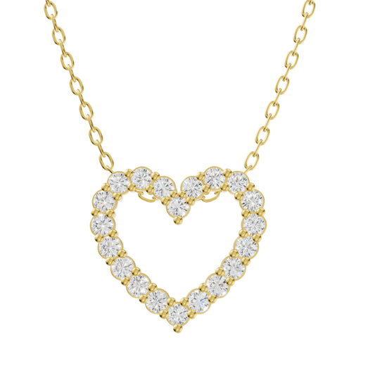 Peace Jewelers 14K Gold 0.25ctw Lab-Grown Diamond Heart Pendant