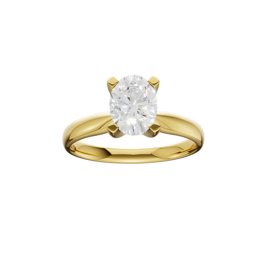 Peace Jewelers 14K Gold Oval Lab-Grown Diamond Solitaire Ring
