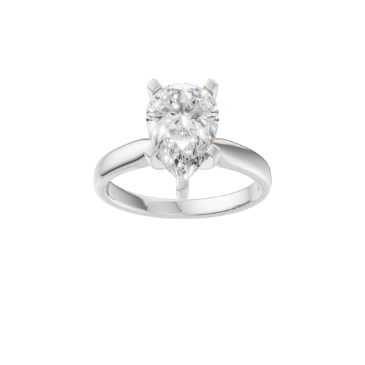 Peace Jewelers 14K Gold Pear Shaped Lab-Grown Diamond Solitaire Ring
