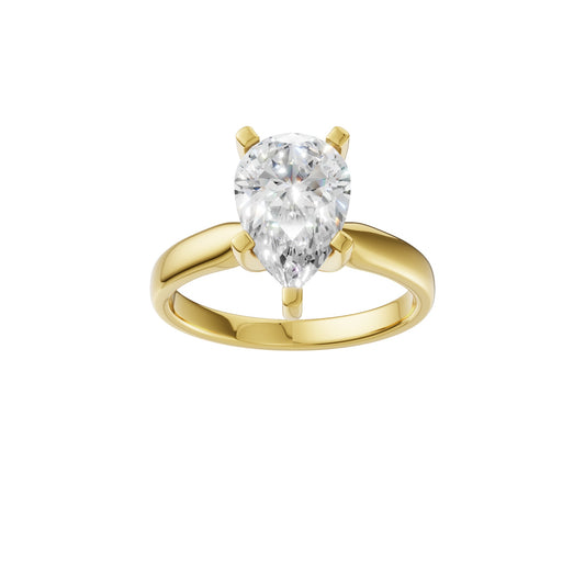 Peace Jewelers 14K Gold Pear Shaped Lab-Grown Diamond Solitaire Ring