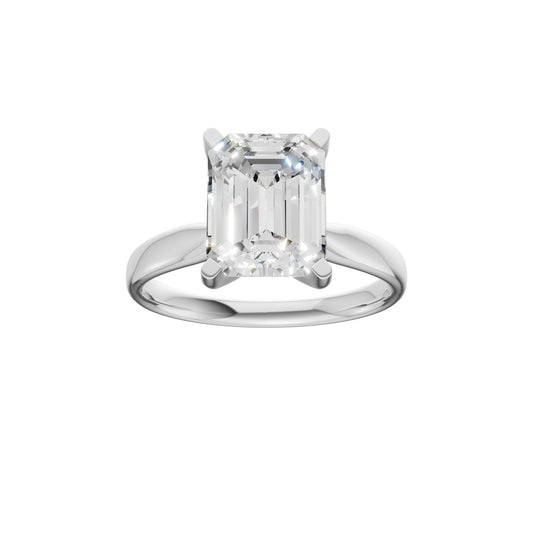 Peace Jewelers 14K Gold Emerald-Cut Lab-Grown Diamond Solitaire Ring