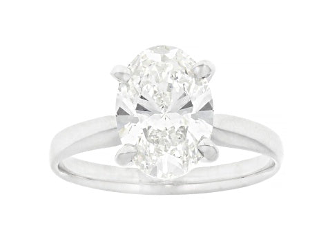 Peace Jewelers Platinum 2.50ctw Lab-Grown Diamond Oval Solitaire Ring