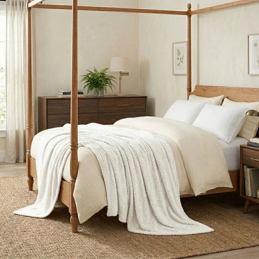 Superior "Lily" Pebbled Fluffy Fleece Blanket