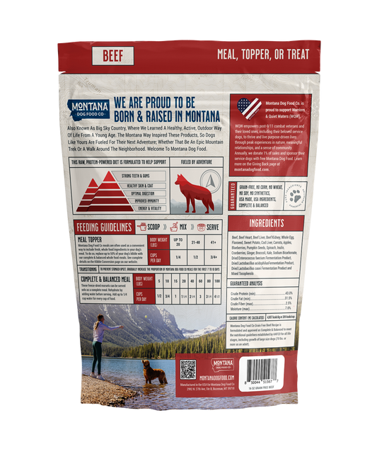 Montana Dog Food Co Grain-Free Beef Freeze-Dried Adventure Fuel Dog Food