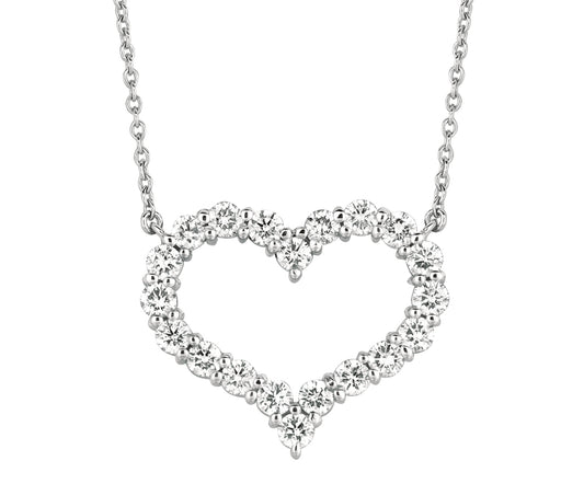 Morris & David 14K Gold 2.00ctw Diamond Heart Ncklace