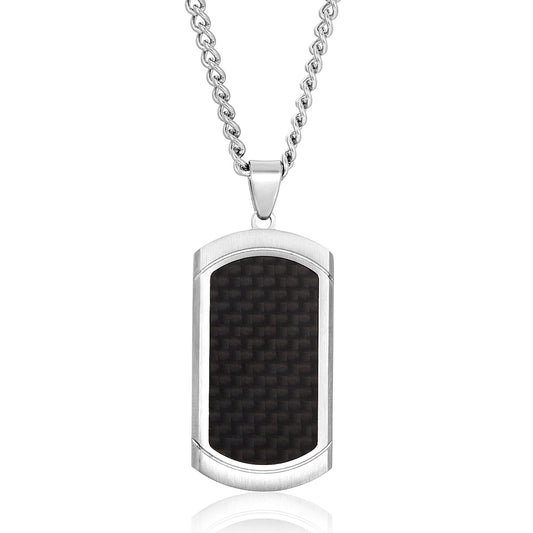 Invicta Men's Stainless Steel Carbon Fiber Inlay Pendant with Chain